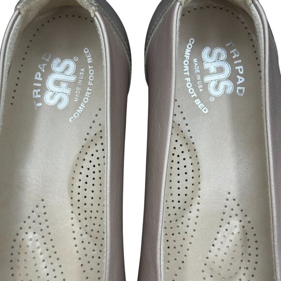 SAS Coco Flat Shoes Women's 7WW Nude Leather Comfort Slip On‎ Cap Toe Loafer USA - Picture 9 of 10